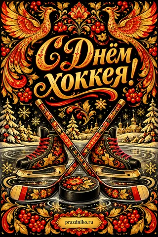 Открытка «День хоккея»: С Днём
Хоккея!
