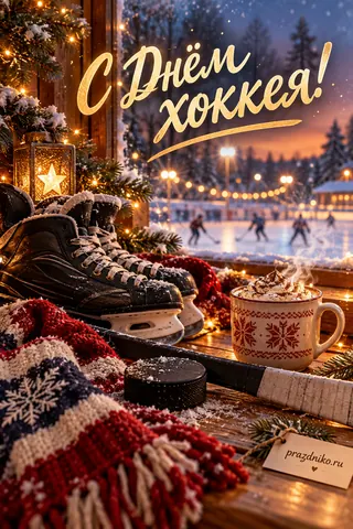 Открытка «День хоккея»: С Днём
хоккея!