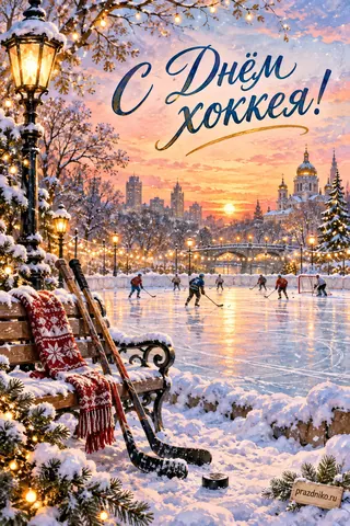 Открытка «День хоккея»: С Днём
хоккея!