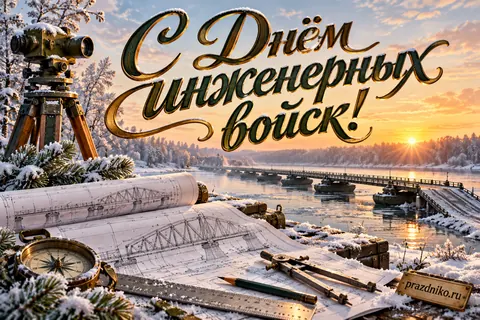 Открытка «День инженерных войск»: С Днём инженерных войск!