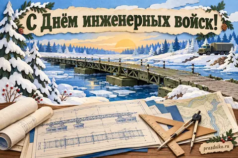 Открытка «День инженерных войск»: С Днём инженерных войск!