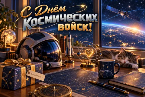 Открытка «День Космических войск»: С Днём Космических войск!