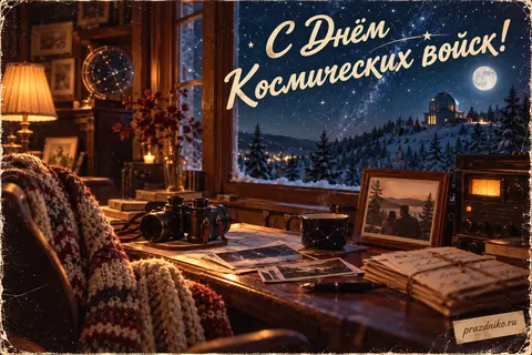 Открытка «День Космических войск»: С Днём Космических войск!