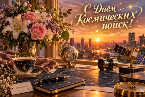 Открытка «День Космических войск»: С Днём Космических войск!