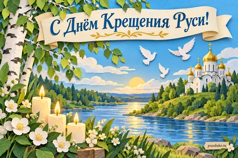 Открытка «День Крещения Руси»: С Днём Крещения Руси!