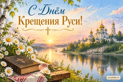 Открытка «День Крещения Руси»: С Днём Крещения Руси!