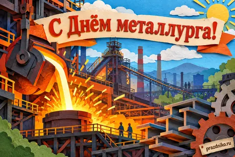 Открытка «День металлурга»: С Днём металлурга!