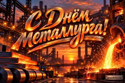 Открытка «День металлурга»: С Днём металлурга!