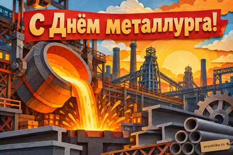 Открытка «День металлурга»: С Днём металлурга!