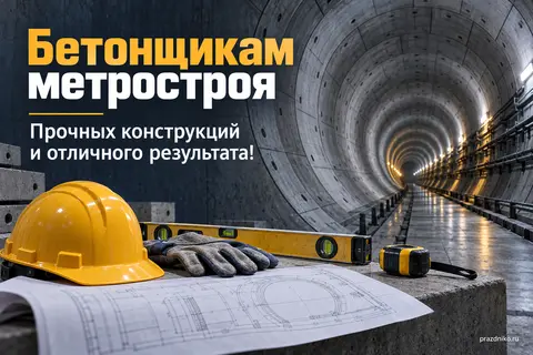 Открытка «День метростроителя» — бетонщикам: Бетонщикам метростроя
Прочных конструкций и отличного результата!
prazdniko.ru