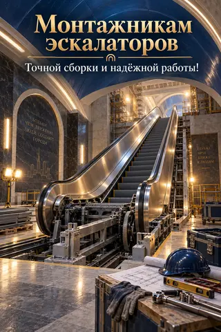 Открытка «День метростроителя» — монтажникам: Монтажникам эскалаторов
Точной сборки и надёжной работы!
prazdniko.ru