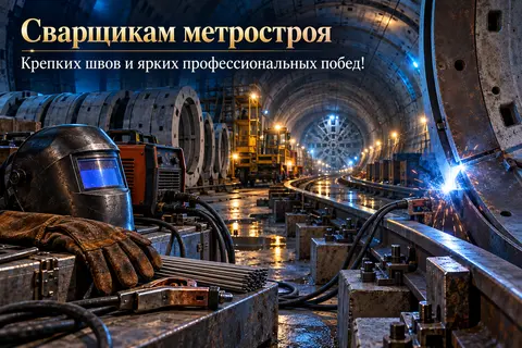 Открытка «День метростроителя» — сварщикам: Сварщикам метростроя
Крепких швов и ярких профессиональных побед!
prazdniko.ru