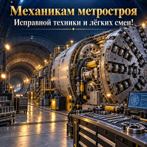 Открытка «День метростроителя» — механикам: Механикам метростроя
Исправной техники и лёгких смен!
prazdniko.ru