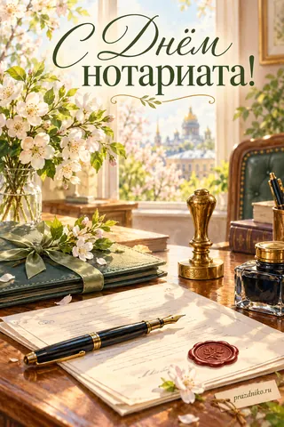 Открытка «День нотариата»: С Днём нотариата!
