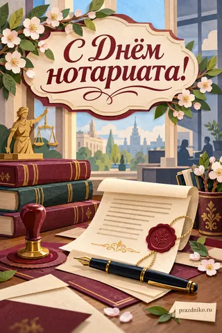 Открытка «День нотариата»: С Днём нотариата!