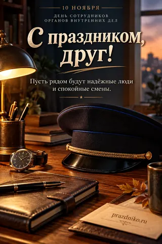 Открытка «День сотрудника органов внутренних дел» — другу: 10 ноября
День сотрудников органов внутренних дел
С праздником, друг!
Пусть рядом будут надёжные люди и спокойные смены.
prazdniko.ru