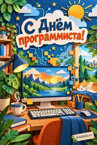 Открытка «День программиста»: С Днём программиста!