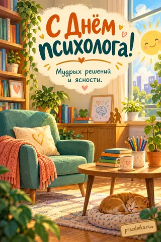 Открытка «День психолога»: С Днём психолога!
Мудрых решений и ясности.
prazdniko.ru