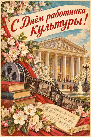 Открытка «День работника культуры»: С Днём работника культуры!