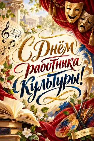 Открытка «День работника культуры»: С Днём работника культуры!