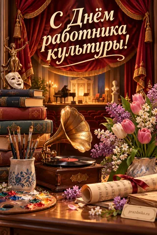 Открытка «День работника культуры»: С Днём работника культуры!