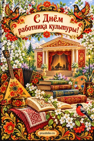 Открытка «День работника культуры»: С Днём работника культуры!