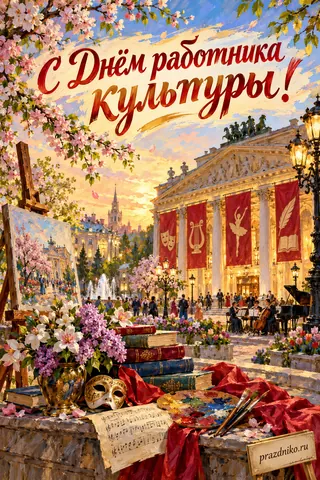 Открытка «День работника культуры»: С Днём работника культуры!