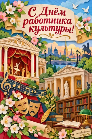 Открытка «День работника культуры»: С Днём работника культуры!