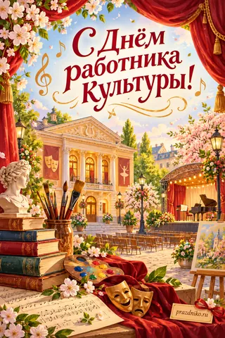 Открытка «День работника культуры»: С Днём работника культуры!