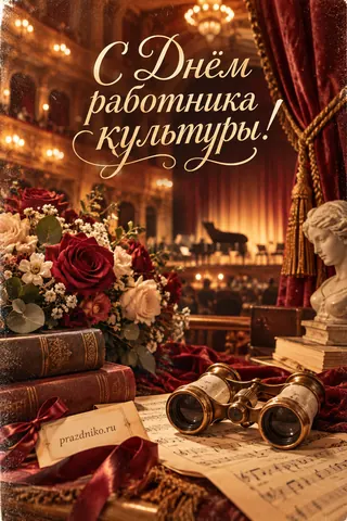 Открытка «День работника культуры»: С Днём работника культуры!