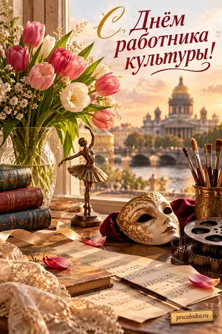 Открытка «День работника культуры»: С Днём работника культуры!