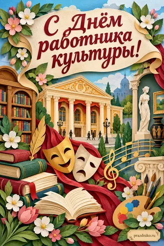 Открытка «День работника культуры»: С Днём работника культуры!