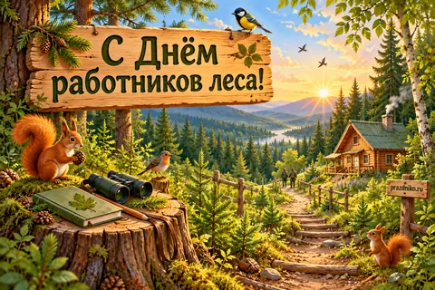 Открытка «День работников леса»: С Днём
работников леса!