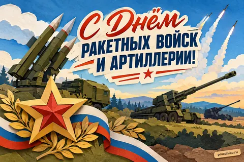 Открытка «День Ракетных войск и артиллерии»: С Днём ракетных войск и артиллерии!