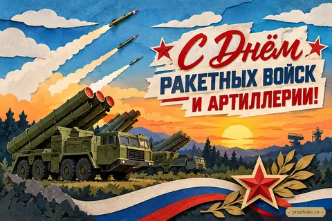 Открытка «День Ракетных войск и артиллерии»: С Днём ракетных войск и артиллерии!