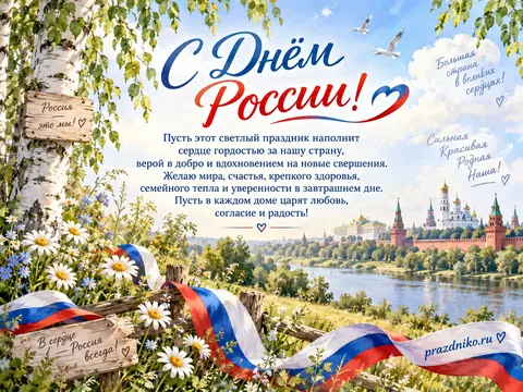 Открытка: День России