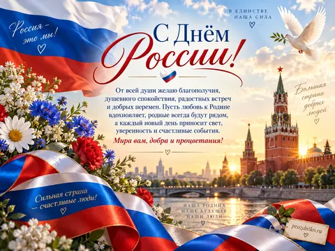 Открытка: День России