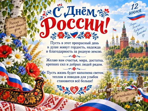 Открытка: День России