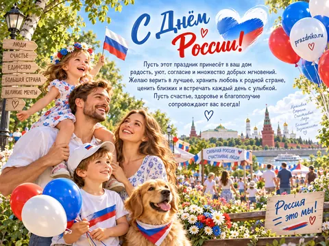 Открытка: День России