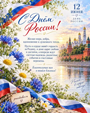 Открытка: День России