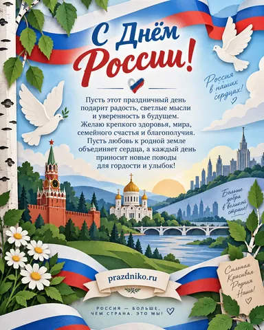 Открытка: День России