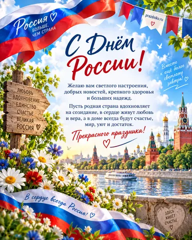 Открытка: День России