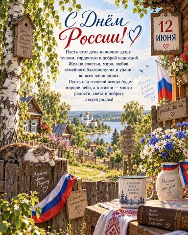 Открытка: День России