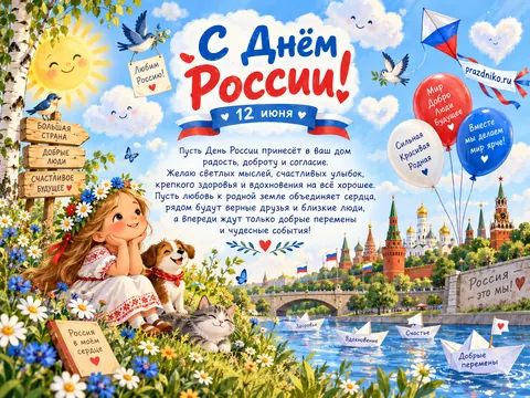 Открытка: День России