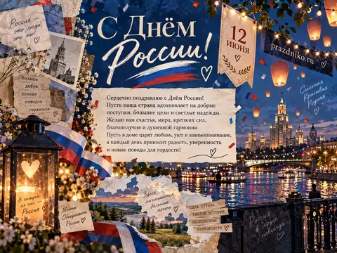 Открытка: День России