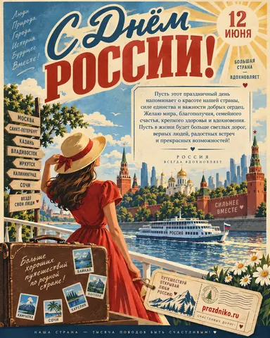 Открытка: День России