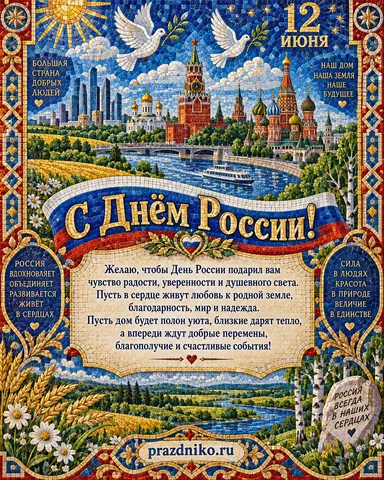 Открытка: День России