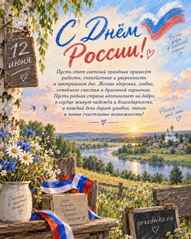 Открытка: День России