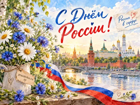 Открытка: День России