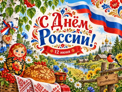Открытка: День России